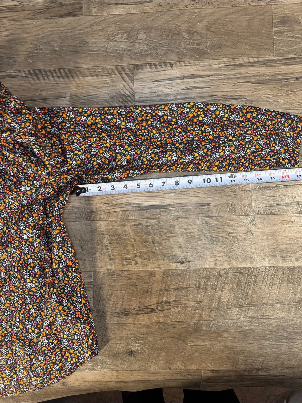 J. Crew Orange and Blue Long Sleeve Blouse with Tie Front - Size S